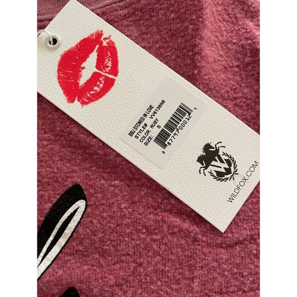 Wildfox Stoned in Love Graphic Baggy Jumper Top size Small - Picture 4 of 9